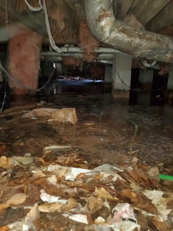 Crawl space flood assessment for Commercial Water Damage Restoration in Glen Cove